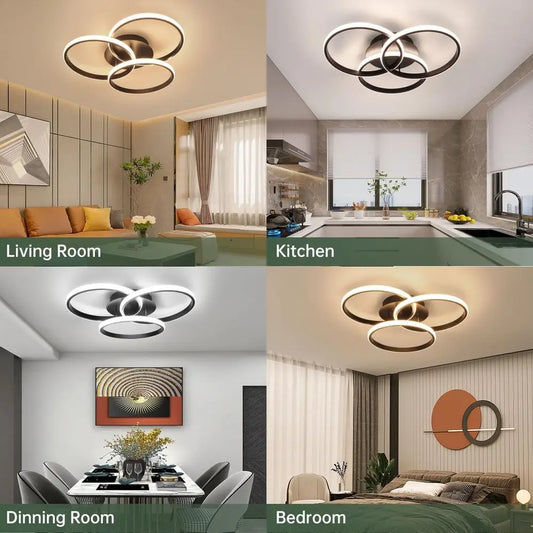 Dimmable LED Ceiling Light Fixtures with Remote Control, Suitable for Bedroom, Living Room, Dining Room, Kitchen (3000K-6500K)