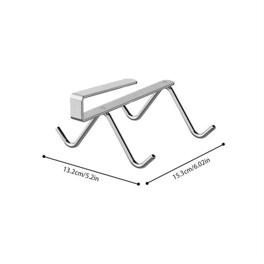 304 Stainless Steel Coffee Cup Holder Silvery Color Without Drilling Under Cabinet Storage Space-Saving Rustproof