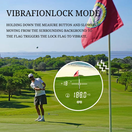 7 modes Rechargeable with Magnet Slope Adjusted Flag-Lock Vibration 650/1000m Laser Golf Rangefinder